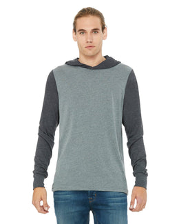 Bella+Canvas Unisex Long Sleeve Hoodie 3512 | Dp Ht/ Dk Gry Ht - Front