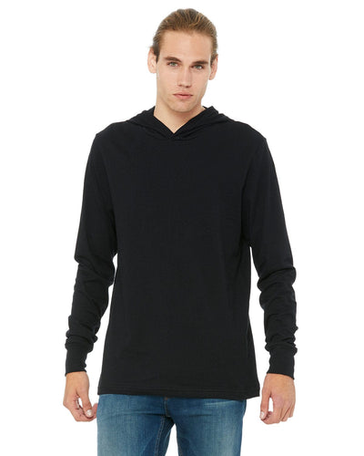 Bella+Canvas Unisex Long Sleeve Hoodie 3512 | Black - Front