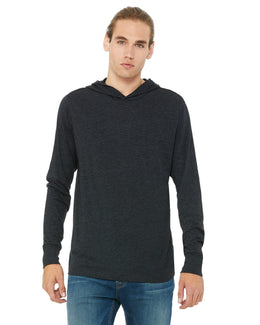 Bella+Canvas Unisex Long Sleeve Hoodie 3512 | Chrc Blk Triblnd - Front
