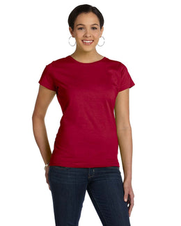LAT Ladies Fine Jersey Longer Length T-Shirt 3516 | Garnet - Front