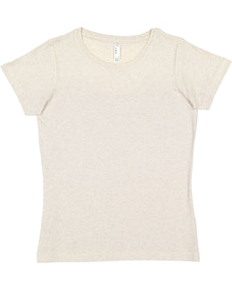 LAT Ladies Fine Jersey Longer Length T-Shirt 3516 | Natural - Front