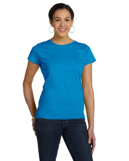 LAT Ladies Fine Jersey Longer Length T-Shirt 3516 | Cobalt - Front