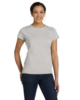 LAT Ladies Fine Jersey Longer Length T-Shirt 3516 | Silver - Front