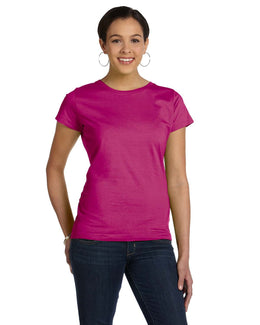 LAT Ladies Fine Jersey Longer Length T-Shirt 3516 | Fuchsia - Front