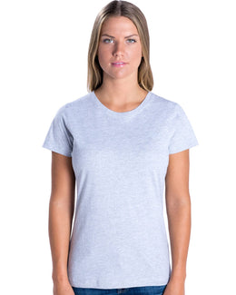 LAT Ladies Fine Jersey Longer Length T-Shirt 3516 | Ash - Front