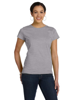 LAT Ladies Fine Jersey Longer Length T-Shirt 3516 | Heather - Front