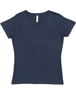 LAT Ladies Fine Jersey Longer Length T-Shirt 3516 | Denim - Front