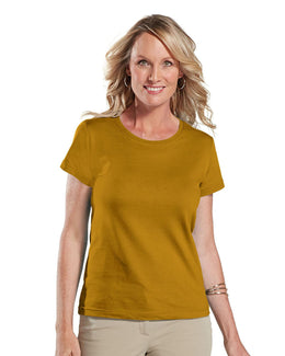 LAT Ladies Fine Jersey Longer Length T-Shirt 3516 | Gold - Front