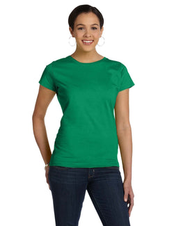 LAT Ladies Fine Jersey Longer Length T-Shirt 3516 | Kelly - Front