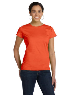 LAT Ladies Fine Jersey Longer Length T-Shirt 3516 | Orange - Front