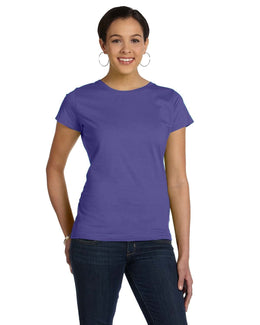 LAT Ladies Fine Jersey Longer Length T-Shirt 3516 | Purple - Front
