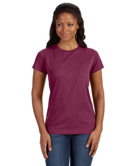 LAT Ladies Fine Jersey Longer Length T-Shirt 3516 | Vintage Burgundy - Front