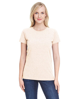 LAT Ladies Fine Jersey Longer Length T-Shirt 3516 | Natural Heather - Front