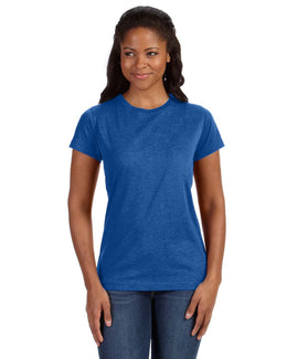LAT Ladies Fine Jersey Longer Length T-Shirt 3516 | Vintage Royal - Front