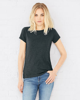 LAT Ladies Fine Jersey Longer Length T-Shirt 3516 | Vintage Smoke - Front