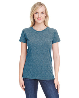 LAT Ladies Fine Jersey Longer Length T-Shirt 3516 | Vintage Indigo - Front