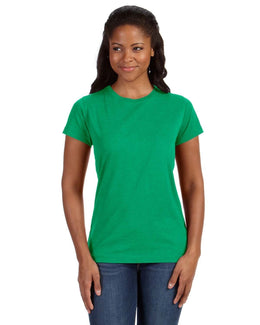 LAT Ladies Fine Jersey Longer Length T-Shirt 3516 | Vintage Green - Front