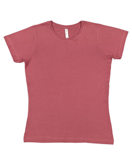 LAT Ladies Fine Jersey Longer Length T-Shirt 3516 | Rouge - Front