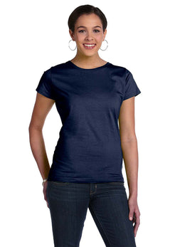 LAT Ladies Fine Jersey Longer Length T-Shirt 3516 | Sangria Blackout - Front