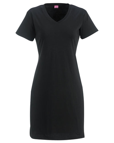 LAT Ladies Fine Jersey Crossover V-Neck Coverup 3522 | Black - Front