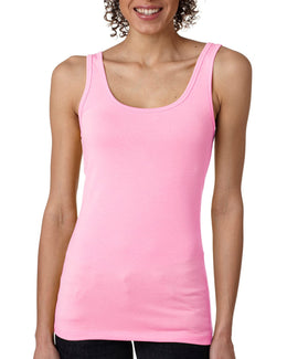 Next Level Ladies Jersey Tank Top 3533 | Neon Hthr Pink - Front