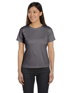 LAT Ladies Combed Ringspun T-Shirt 3580 | Charcoal - Front