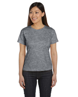 LAT Ladies Combed Ringspun T-Shirt 3580 | Granite Heather - Front