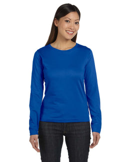 LAT Ladies Combed Cotton Long Sleeve T-Shirt 3588 | Royal - Front