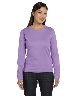 LAT Ladies Combed Cotton Long Sleeve T-Shirt 3588 | Lavender - Front