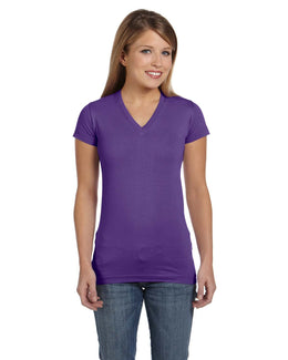 LAT Junior V-Neck T-Shirt 3607 | Purple - Front