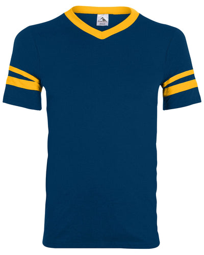 Augusta Sleeve Striped Jersey 360 | Navy/ Gold - Front