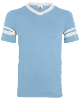 Augusta Sleeve Striped Jersey 360 | Light Blue/ Wht - Front