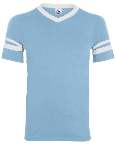 Augusta Sleeve Striped Jersey 360 | Light Blue/ Wht - Front