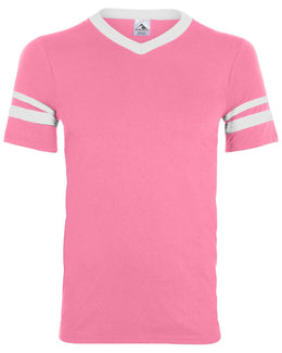 Augusta Sleeve Striped Jersey 360 | Pink/ White - Front