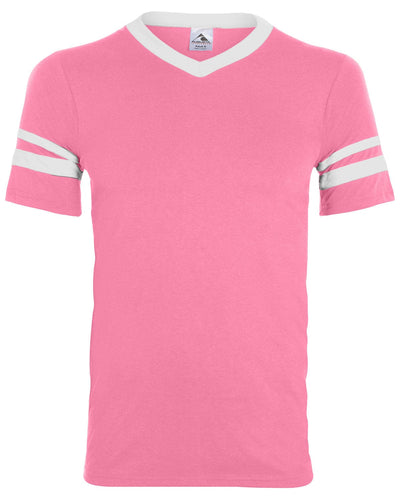 Augusta Sleeve Striped Jersey 360 | Pink/ White - Front