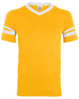 Augusta Sleeve Striped Jersey 360 | Gold/ White - Front