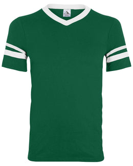 Augusta Sleeve Striped Jersey 360 | Dark Green/ Wht - Front