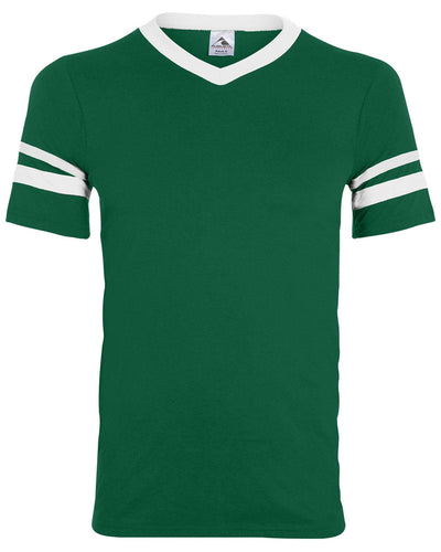 Augusta Sleeve Striped Jersey 360 | Dark Green/ Wht - Front