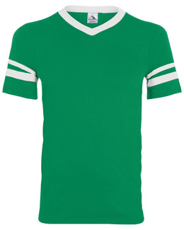 Augusta Sleeve Striped Jersey 360 | Kelly/ White - Front