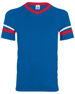 Augusta Sleeve Striped Jersey 360 | Royal/ Red/ Wht - Front