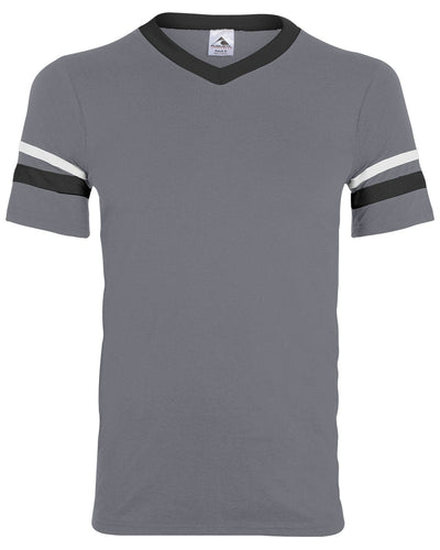 Augusta Sleeve Striped Jersey 360 | Grphite/ Blk/ Wh - Front