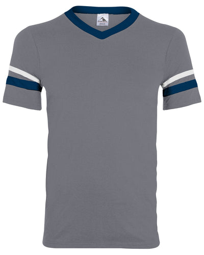 Augusta Sleeve Striped Jersey 360 | Graphite/ Nv/ Wh - Front
