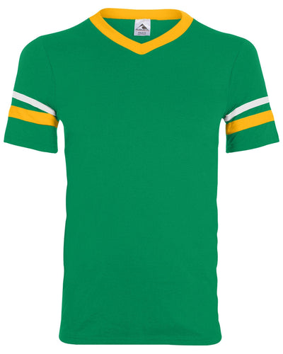 Augusta Sleeve Striped Jersey 360 | Kelly/ Gold/ Wht - Front