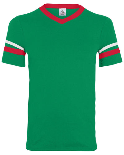 Augusta Sleeve Striped Jersey 360 | Kelly/ Red/ Wht - Front