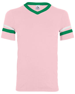 Augusta Sleeve Striped Jersey 360 | Lt Pnk/ Klly/ Wh - Front