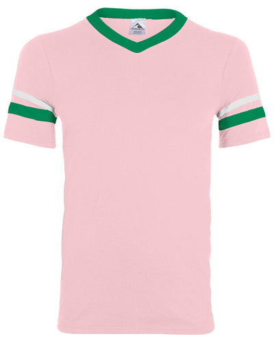 Augusta Sleeve Striped Jersey 360 | Lt Pnk/ Klly/ Wh - Front
