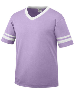 Augusta Sleeve Striped Jersey 360 | Lt Lavndr/ Wht - Front