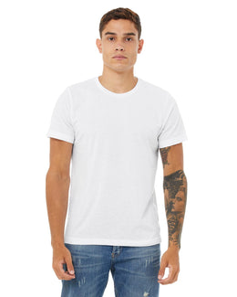 Bella+Canvas Mens Poly-Cotton Short Sleeve T-Shirt 3650 | White - Front