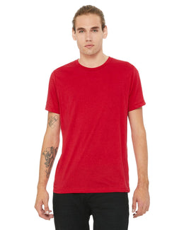 Bella+Canvas Mens Poly-Cotton Short Sleeve T-Shirt 3650 | Red - Front