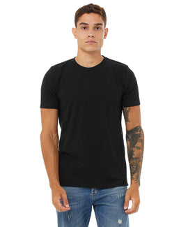 Bella+Canvas Mens Poly-Cotton Short Sleeve T-Shirt 3650 | Black - Front